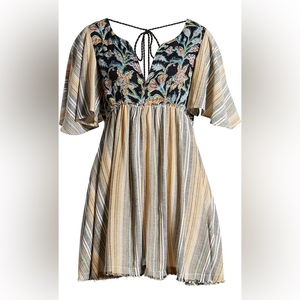 Free People Women's Under The Sun Tunic, Black Combo, Size Large - Picture 10 of 10